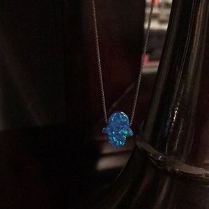 Boutique opal small hamsa necklace